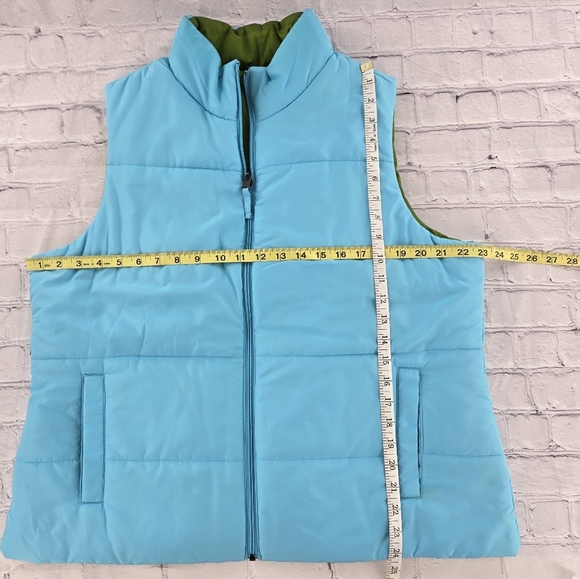 Merona Reversable Olive Green and Baby Blue Quilt Zipper Vest Size:XXL - Picture 5 of 11